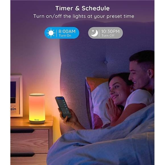 RGBIC Table Lamp, Smart Lamp Work with Alexa, LED Beside Lamp with Music Sync - Picture 5 of 5